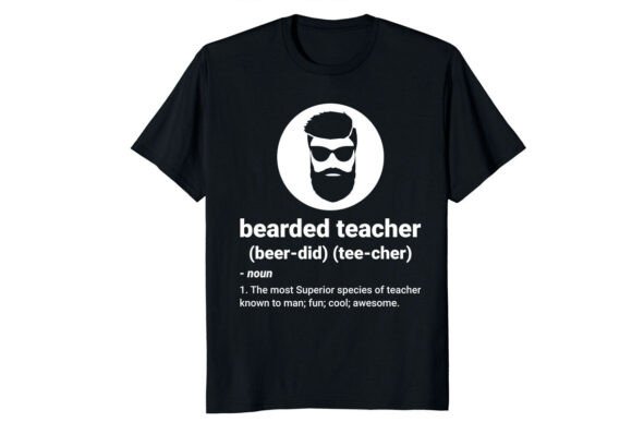 Bearded Teacher PNG for T-Shirt Designs & Graphics