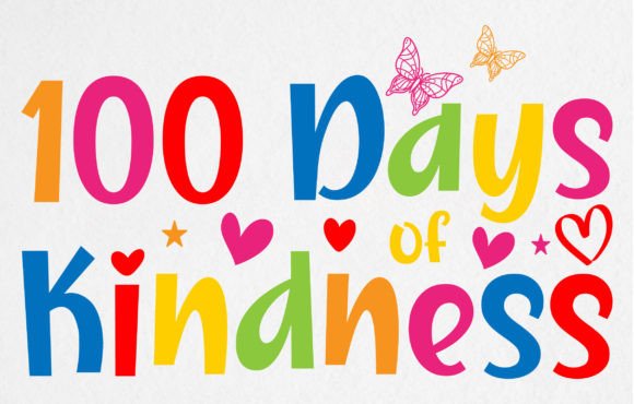 Graphics for 100 Days Kindness T-Shirt Designs