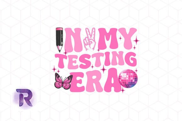 Groovy Testing Era Teacher Repeat PNG for T-Shirt Graphics