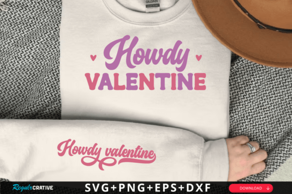 Howdy Valentine Sleeve SVG: Graphics for T-Shirt Designs