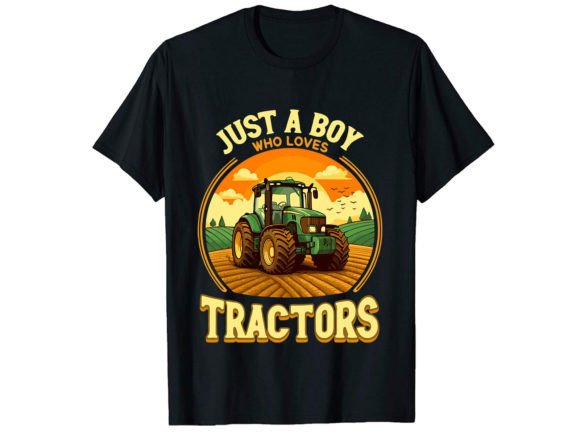 Just a Boy Who Tractor T-Shirt Design: Graphics for Sellers