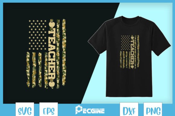 Patriotic Teacher US Flag SVG: Graphics for T-Shirt Designs