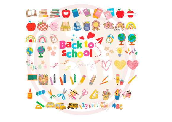 School Suppliers Bundle: 71 Graphics & Print Templates