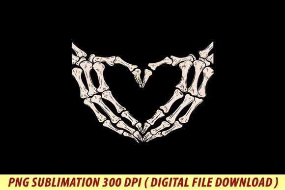 Skeleton Hands Heart Graphics for T-Shirt Designs