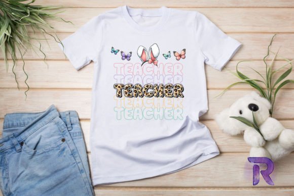 Teacher Bunny Easter PNG: Graphics for T-Shirt Designs