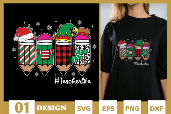 Teacher Pencil Plaid SVG for Graphics & T-Shirt Designs